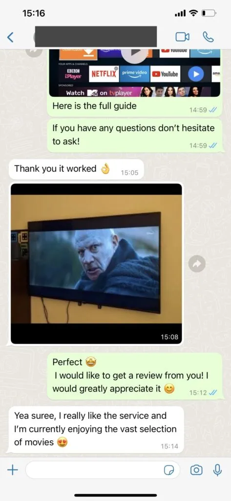 See how WhatsApp support conversations can flow visual 1 for IPTV Fiesta