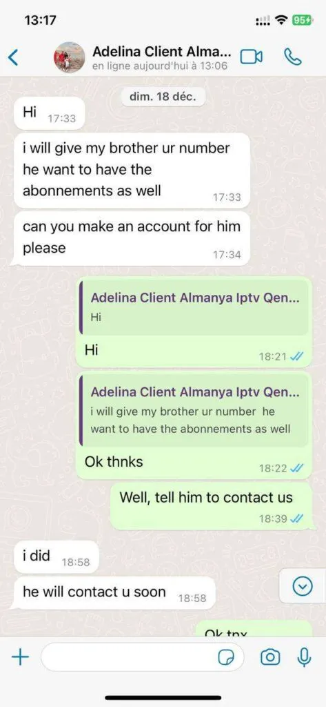 See how WhatsApp support conversations can flow visual 5 for IPTV Fiesta